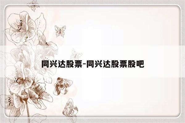 同兴达股票-同兴达股票股吧
