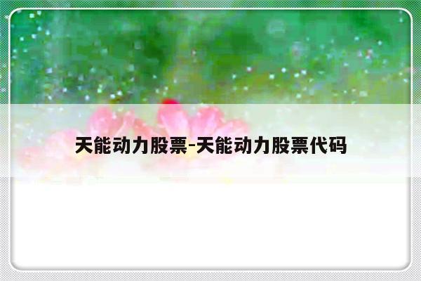 天能动力股票-天能动力股票代码