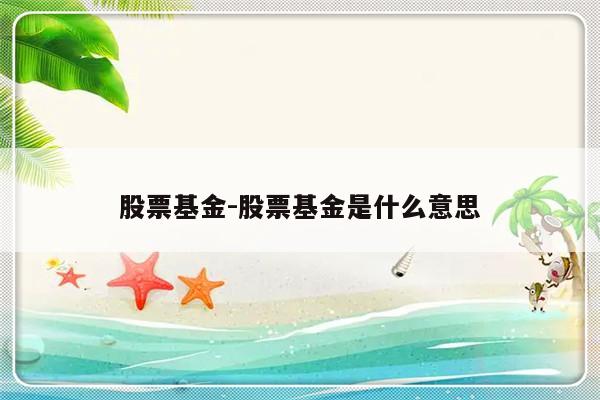 股票基金-股票基金是什么意思