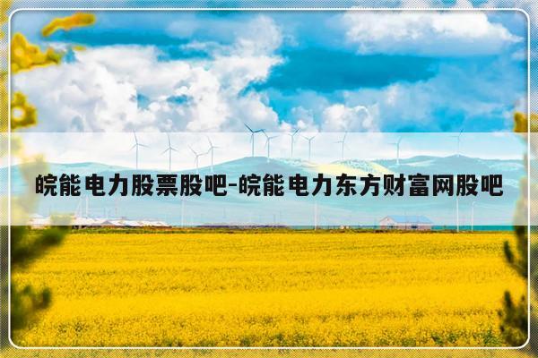 皖能电力股票股吧-皖能电力东方财富网股吧