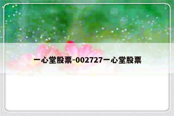 一心堂股票-002727一心堂股票
